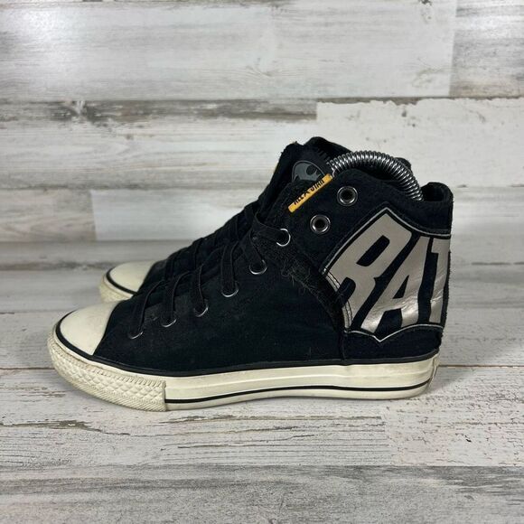 Converse Batman DC‎ The Dark Knight All-Star Black / Silver Hi 125562C Sz 4 - Picture 2 of 8
